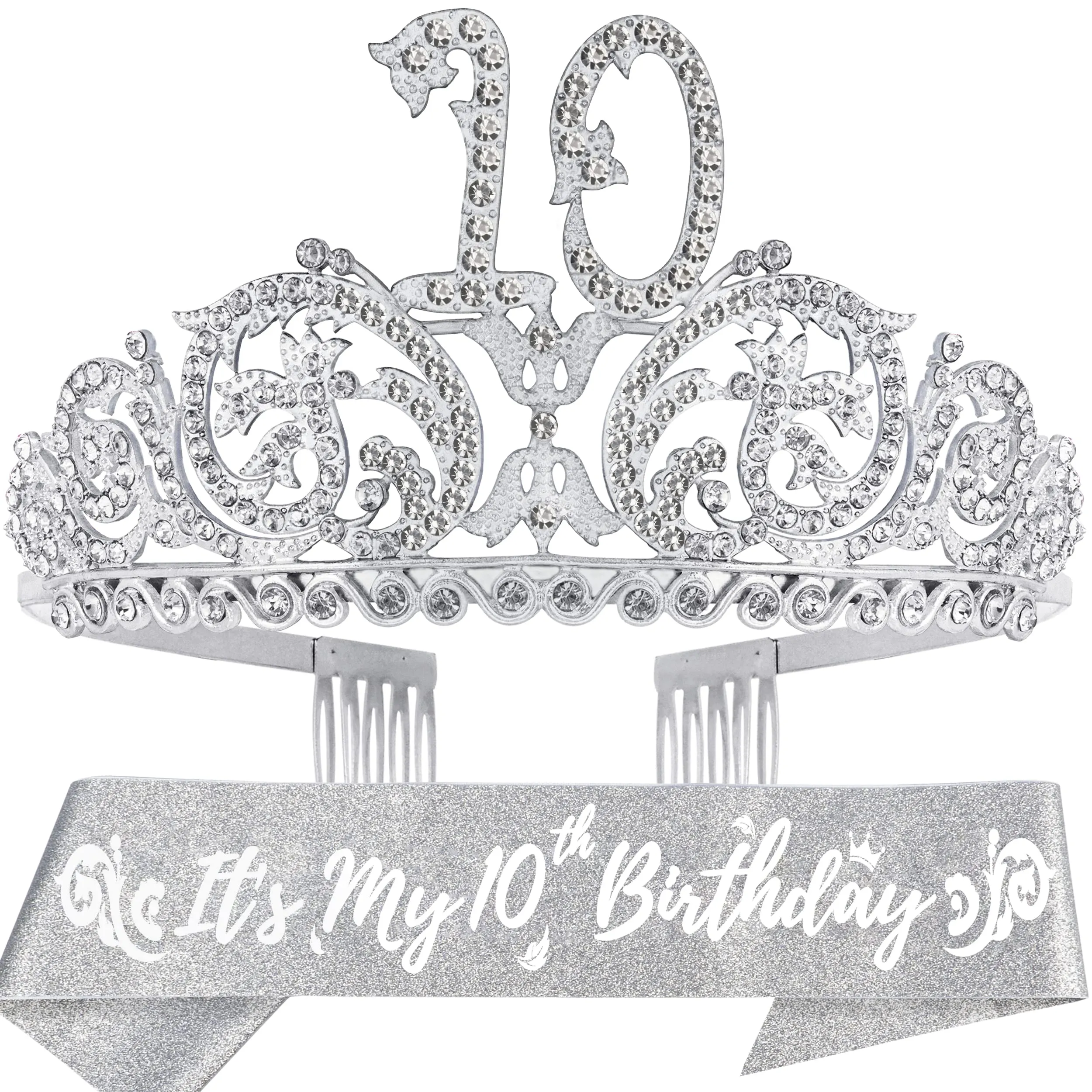 10th Birthday, 10th Birthday Gifts for Girls, 10th Birthday Tiara and Sash, 10th Birthday