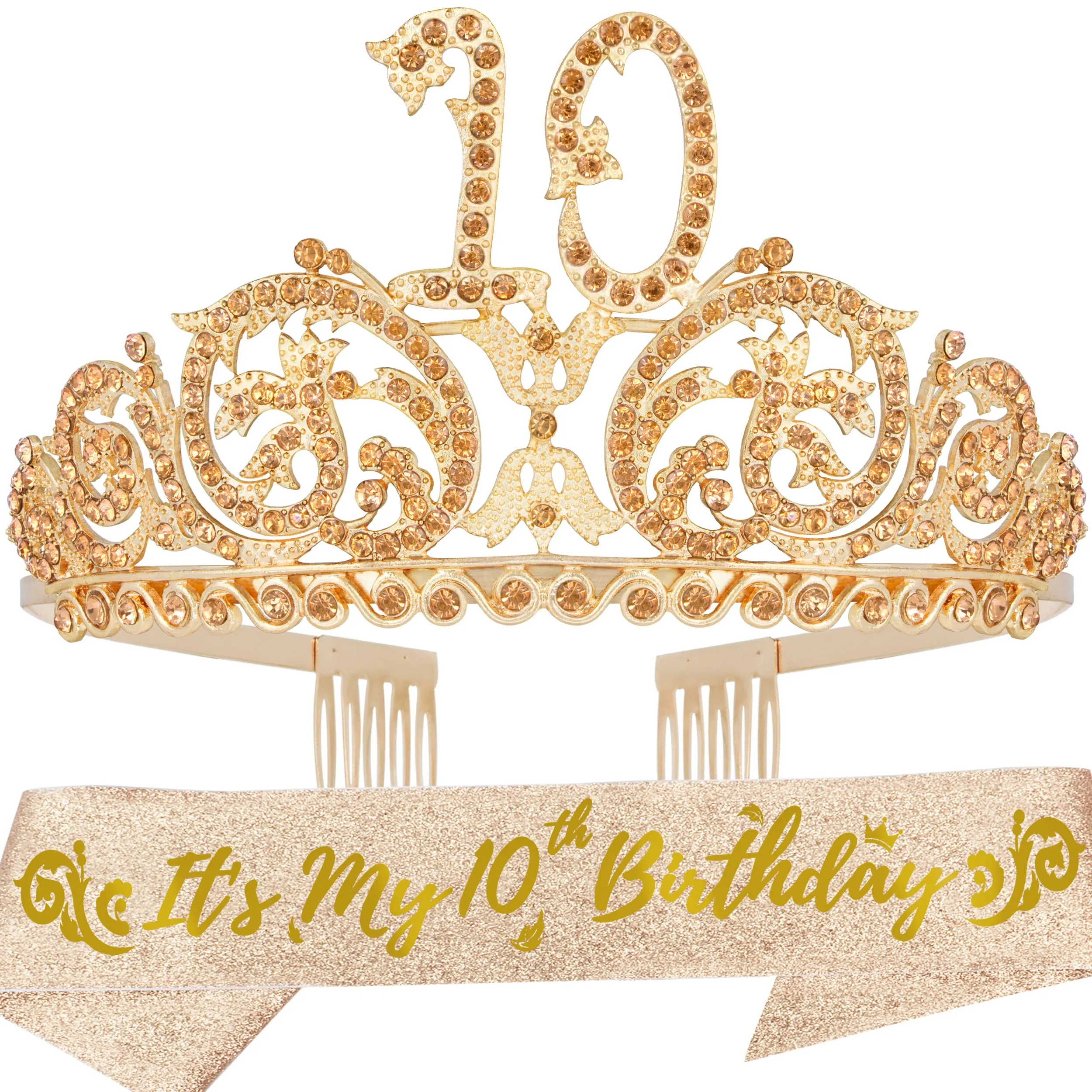 10th Birthday, 10th Birthday Gifts for Girls, 10th Birthday Tiara and Sash, 10th Birthday