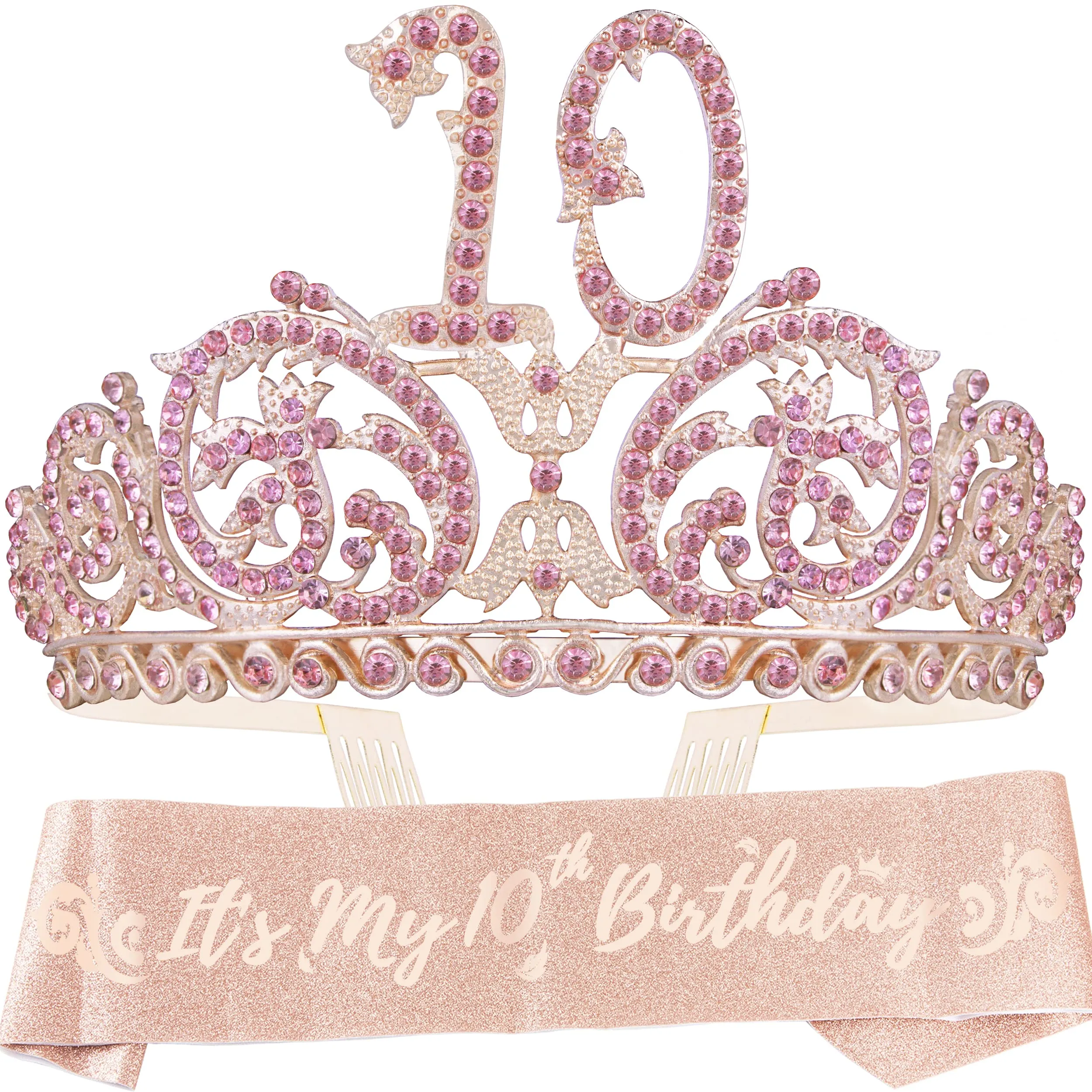 10th Birthday, 10th Birthday Gifts for Girls, 10th Birthday Tiara and Sash, 10th Birthday