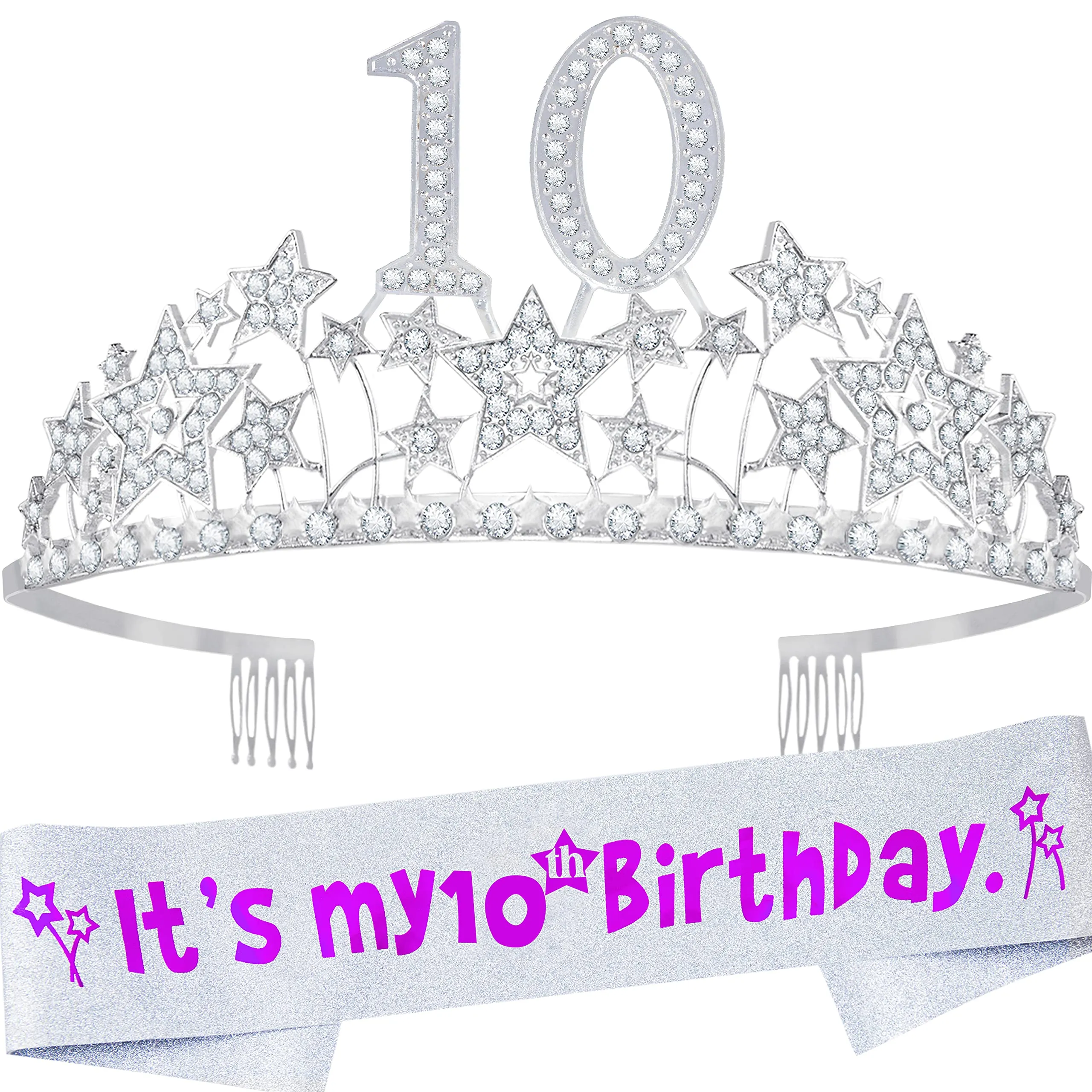 10th Birthday Gifts for Girls, 10th Birthday Tiara and Sash, 10th Birthday Decorations