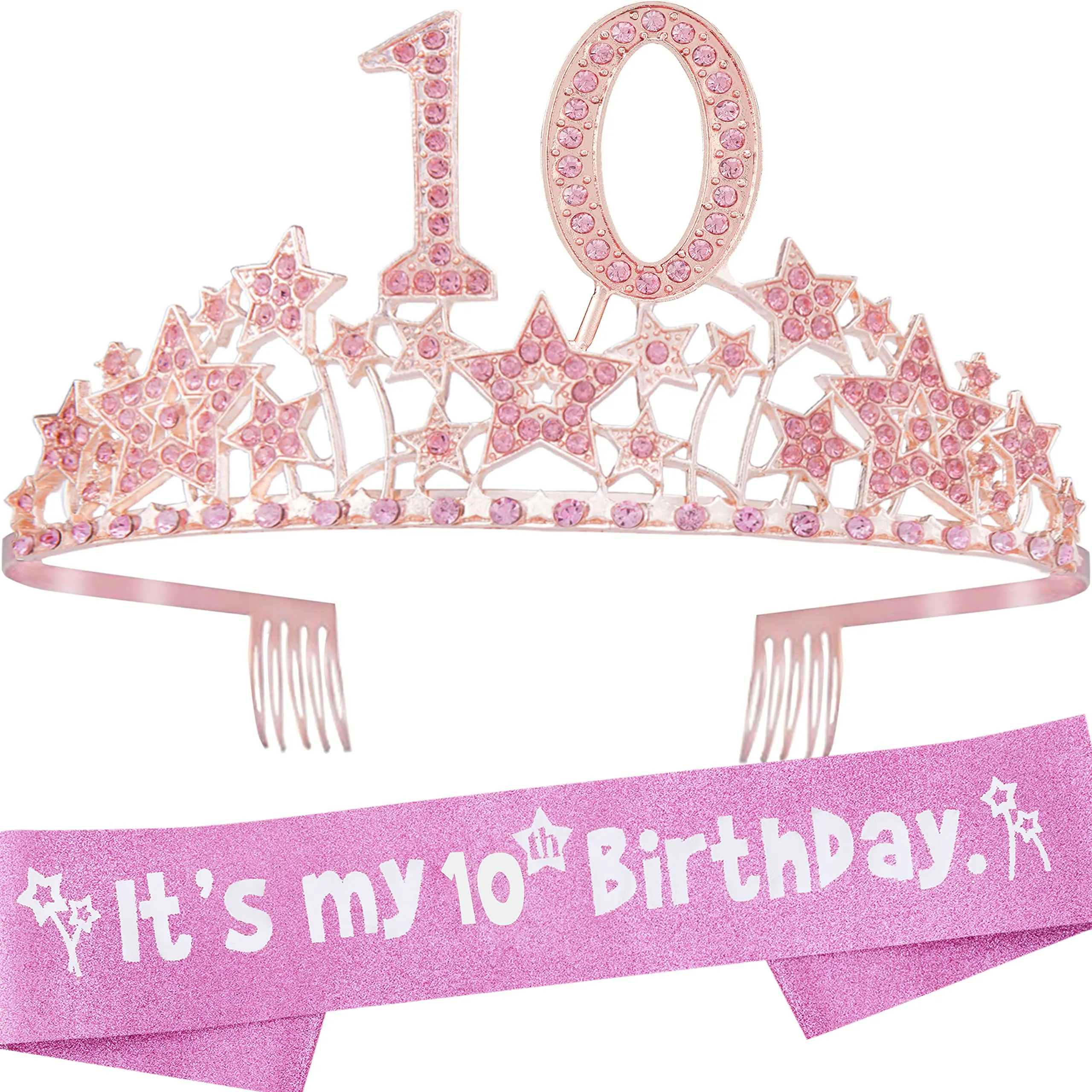 10th Birthday Gifts for Girls, 10th Birthday Tiara and Sash, 10th Birthday Decorations