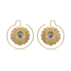 12g Art Deco Daisy Brass Earrings — Price Per 2