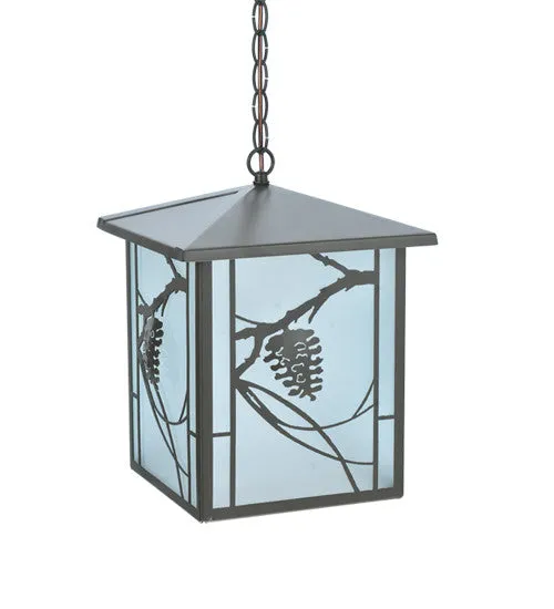 12"Sq Whispering Pines Rustic Lodge Lantern Outdoor Pendant