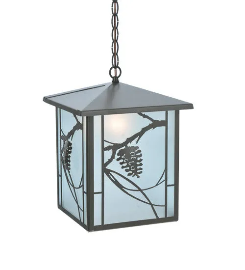 12"Sq Whispering Pines Rustic Lodge Lantern Outdoor Pendant