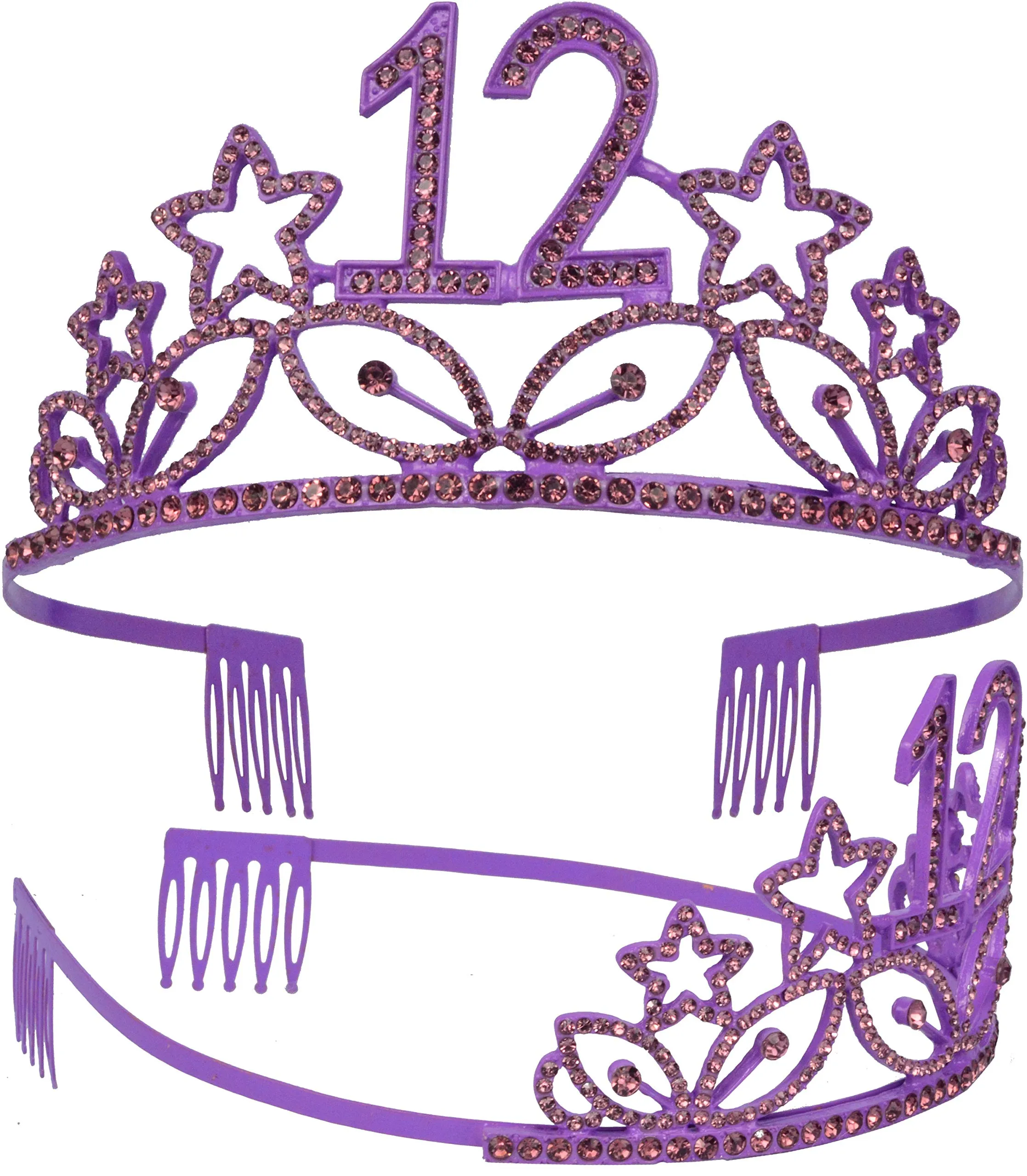 12th Birthday Gifts for Girl, 12th Birthday Tiara and Sash Purple, Happy 12th Birthday