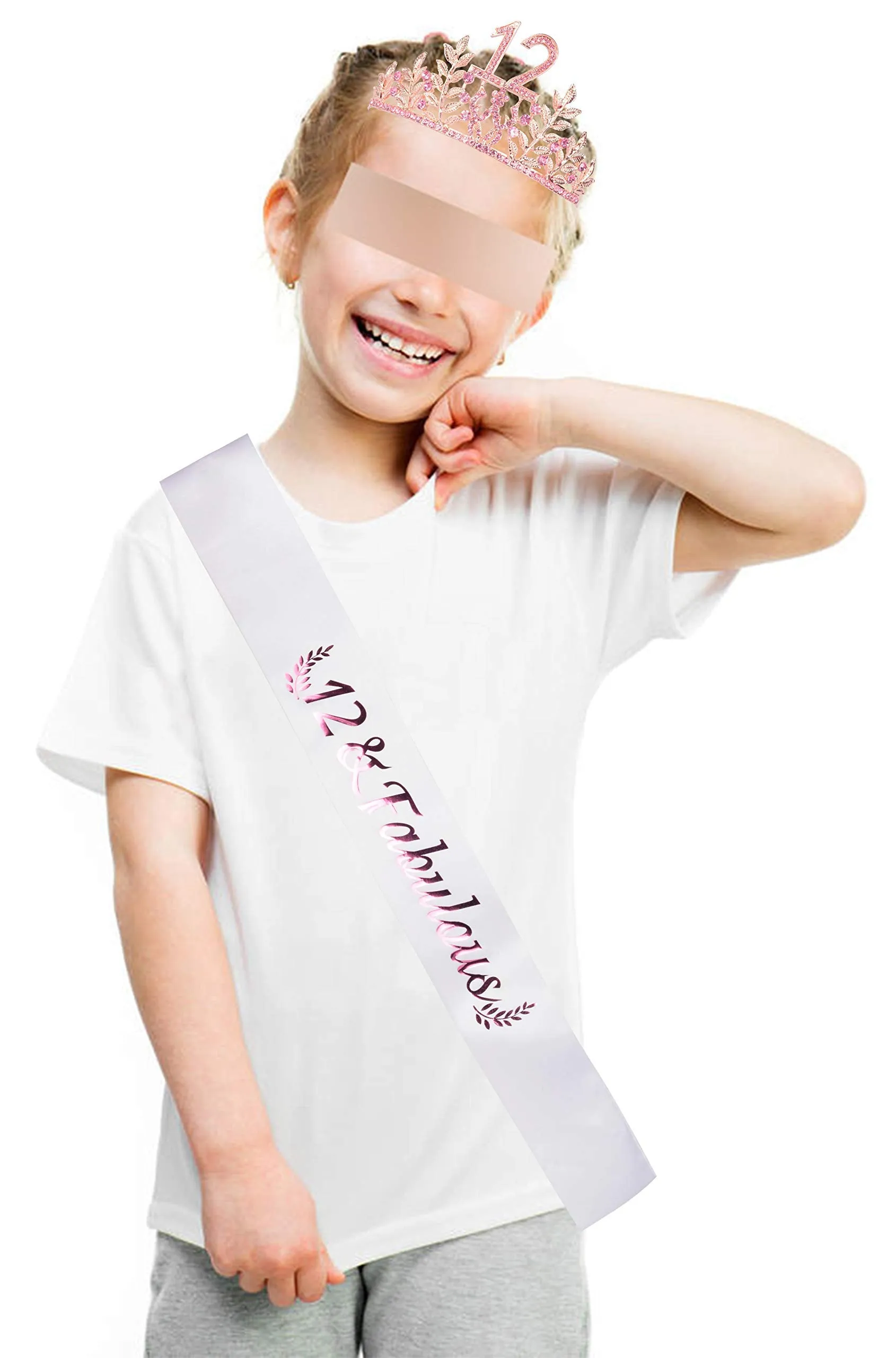 12th Birthday Gifts for Girls, 12th Birthday Tiara and Sash, 12 Fabulous Sash and Crystal