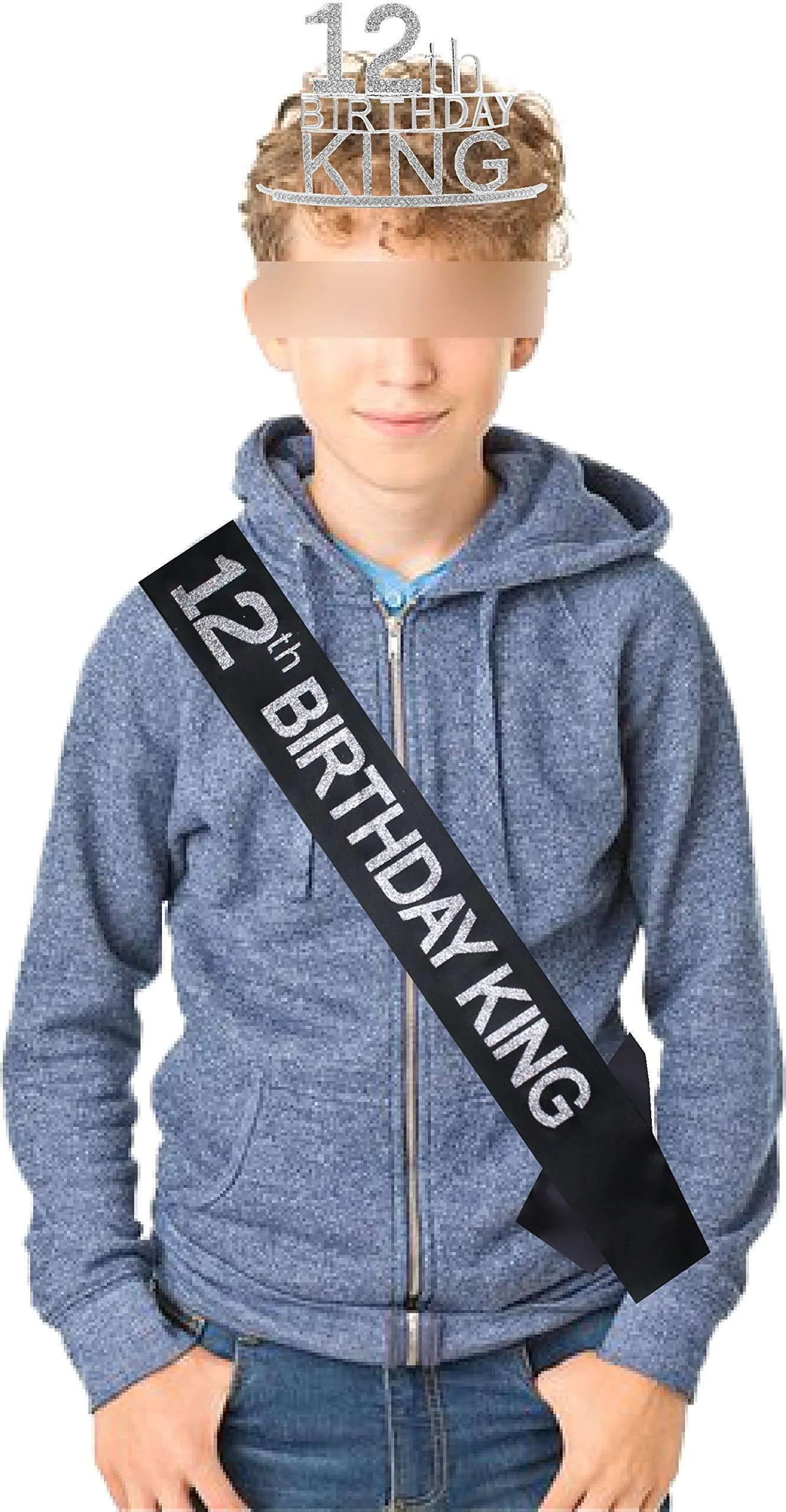 12th Birthday King Crown,12th Birthday Gifts for Boy,12th Birthday King Sash,12th Birthday