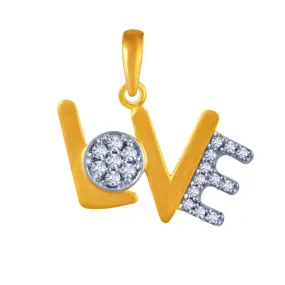 14k Gold  Studded Love Pendant