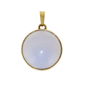 14k Holly Blue Chalcedony Round Pendant