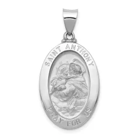 14k White Gold Saint Anthony Medal Pendant