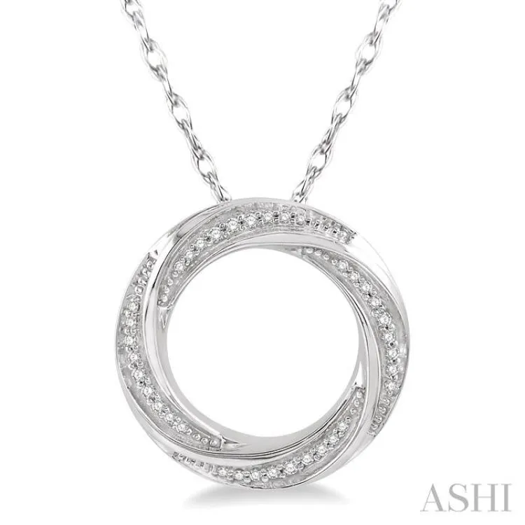 1/6 Ctw Open Center Whirlwind Diamond Fashion Pendant in 10K White Gold with chain