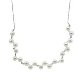 17 inch Fresh Water Pearl and Natural Diamond Necklace