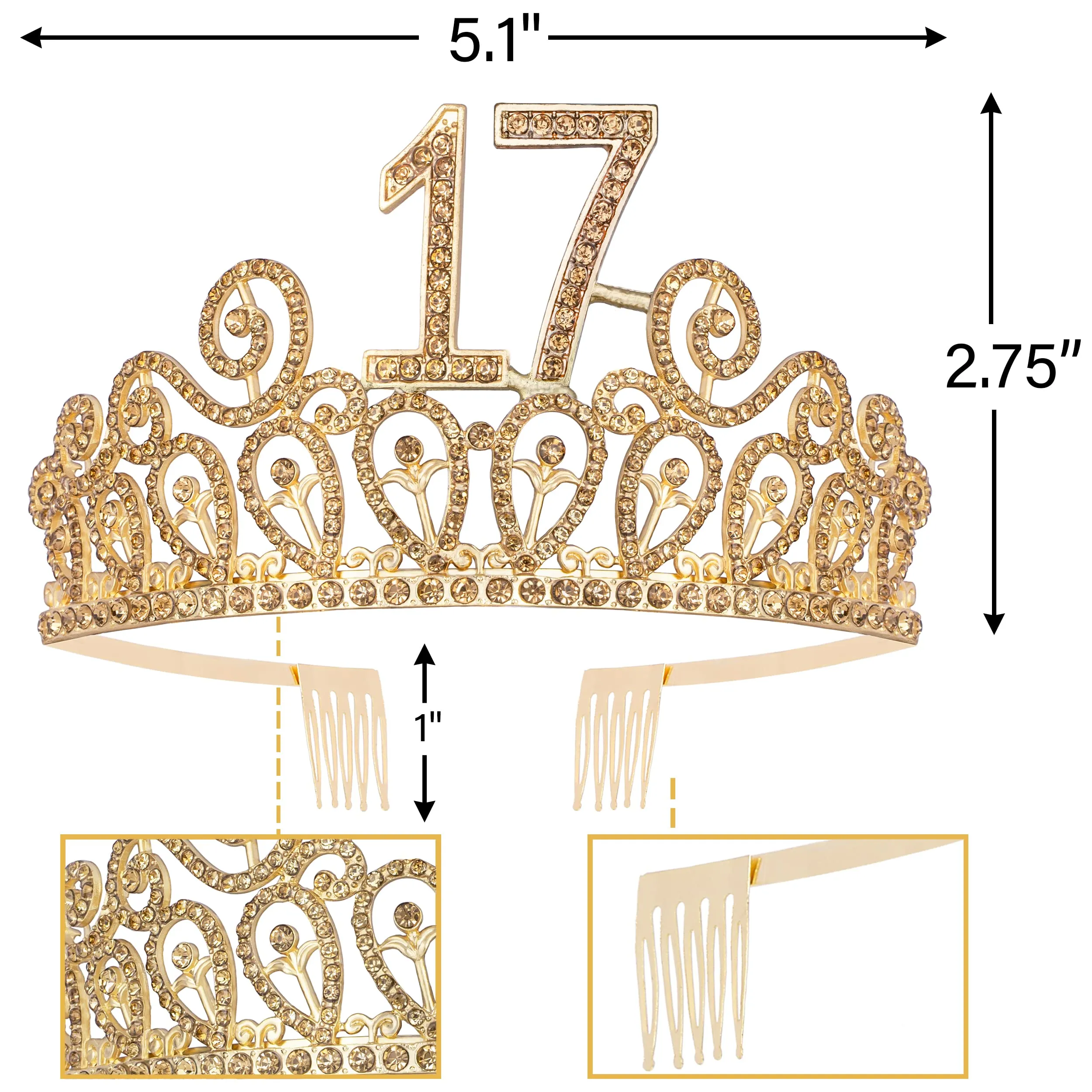 17th Birthday, 17th Birthday Gifts, 17th Birthday Crown, 17th Birthday Sash for Girls