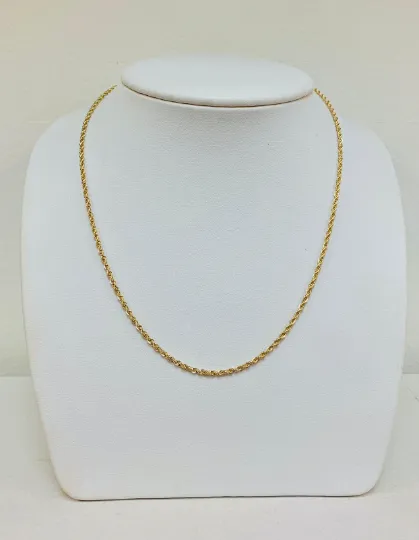 18K Gold Filled Rope Chain Necklace For Mens Womens 18" 20" 24" Everyday Necklace Cadena Rope Para Mujer y Hombre / Dainty Necklace