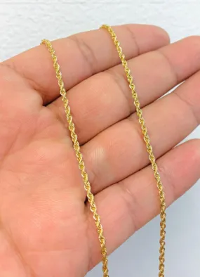 18K Gold Filled Rope Chain Necklace For Mens Womens 18" 20" 24" Everyday Necklace Cadena Rope Para Mujer y Hombre / Dainty Necklace