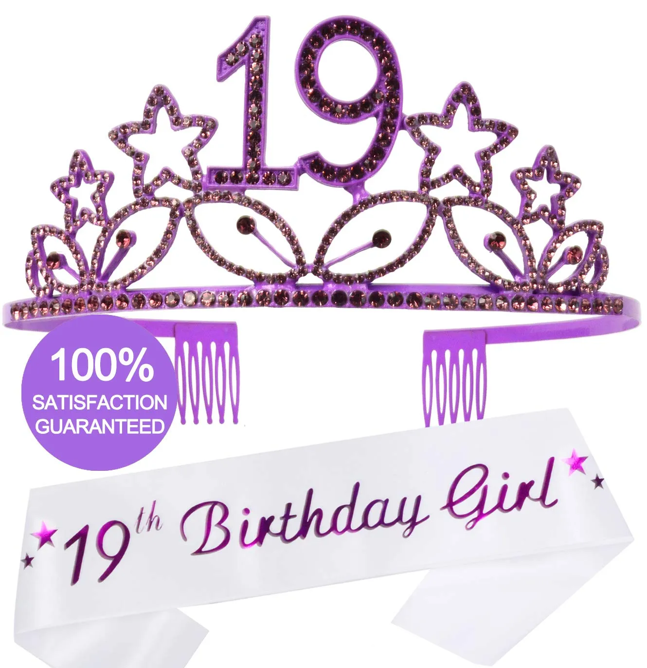 19th Birthday, 19th Birthday Gifts, 19th Birthday Crown, 19th Birthday Sash and Crown