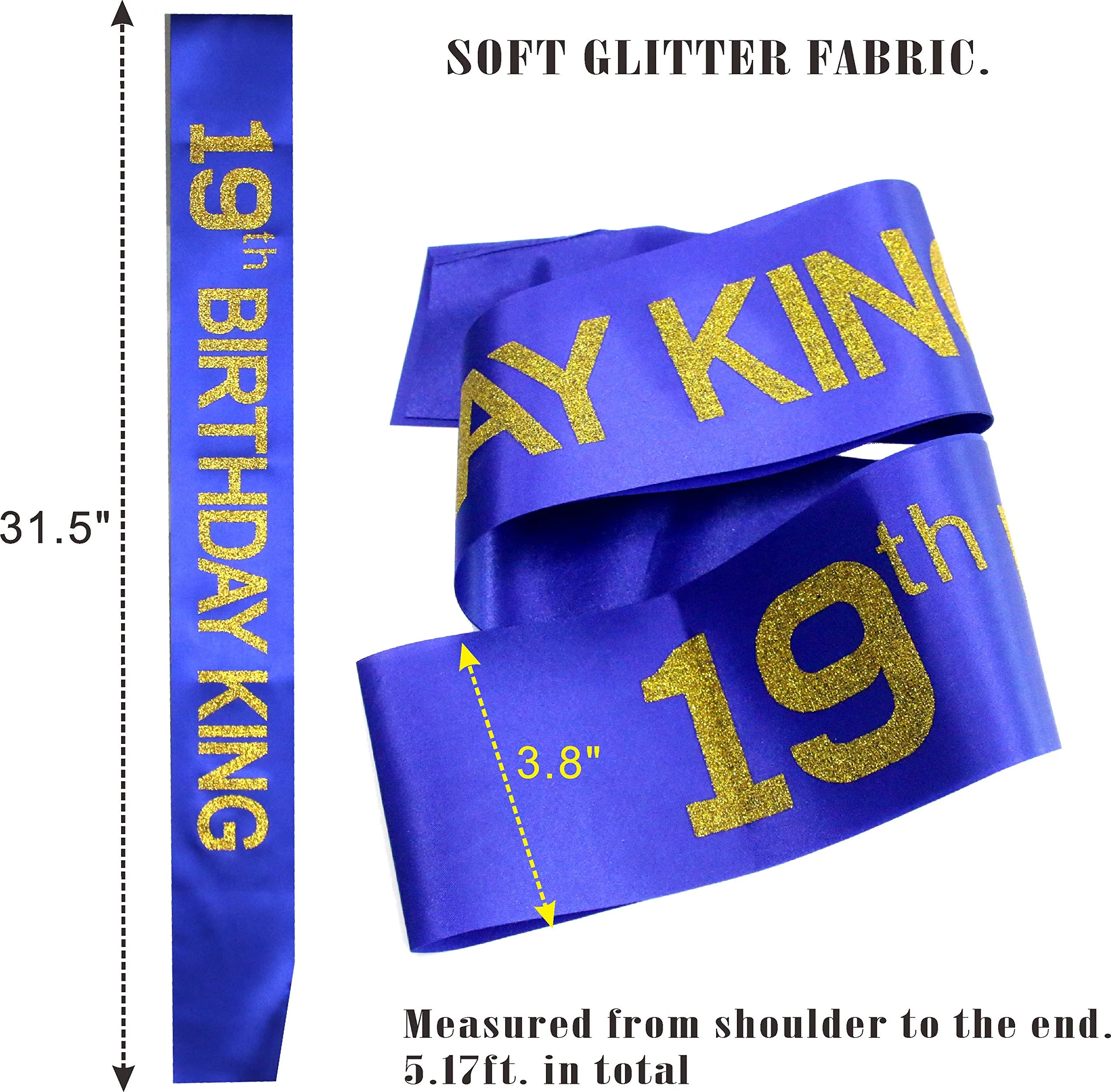 19th Birthday Gift,19Birthday Decorations,19th Birthday Gifts for Him,19Birthday Sash