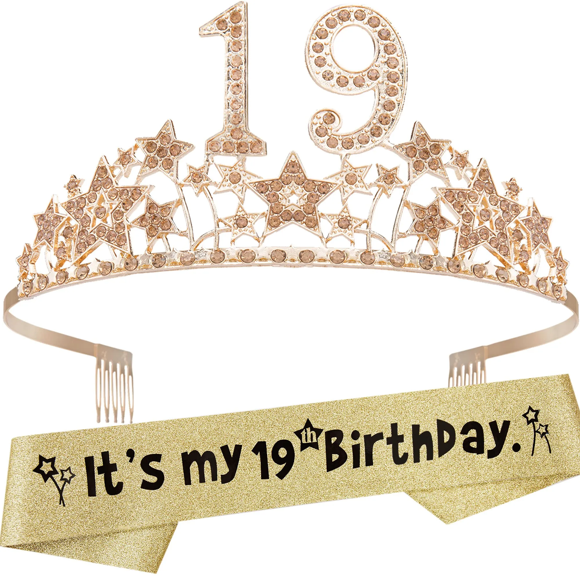 19th Birthday Gifts for Girls, 19th Birthday Tiara and Sash, 19th Birthday Decorations