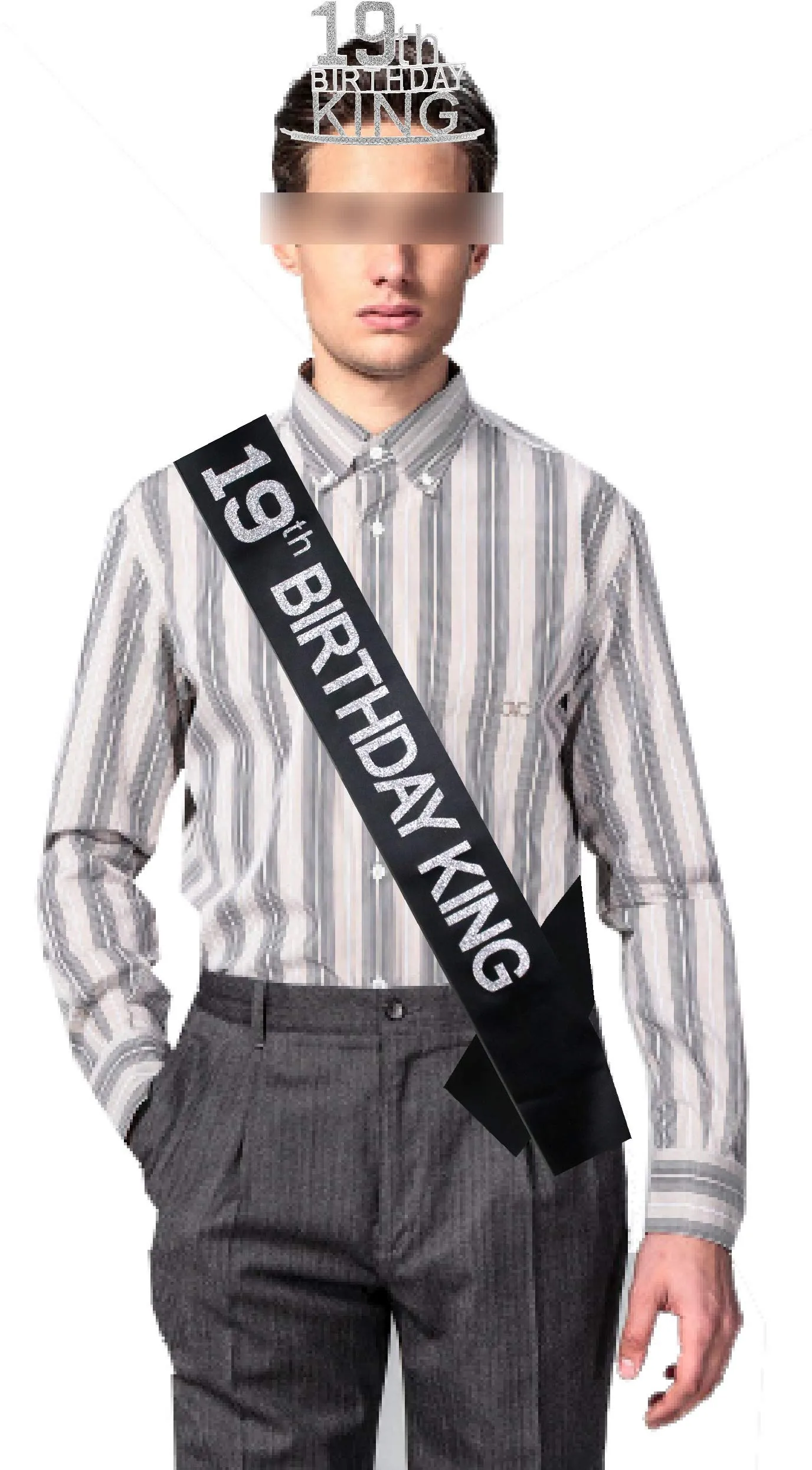 19th Birthday King Crown, 19th Birthday Gifts for Boy, 19th Birthday King Sash, 19th