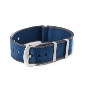 20mm 22mm Seat Belt Nylon Watch Strap - Navy Grey