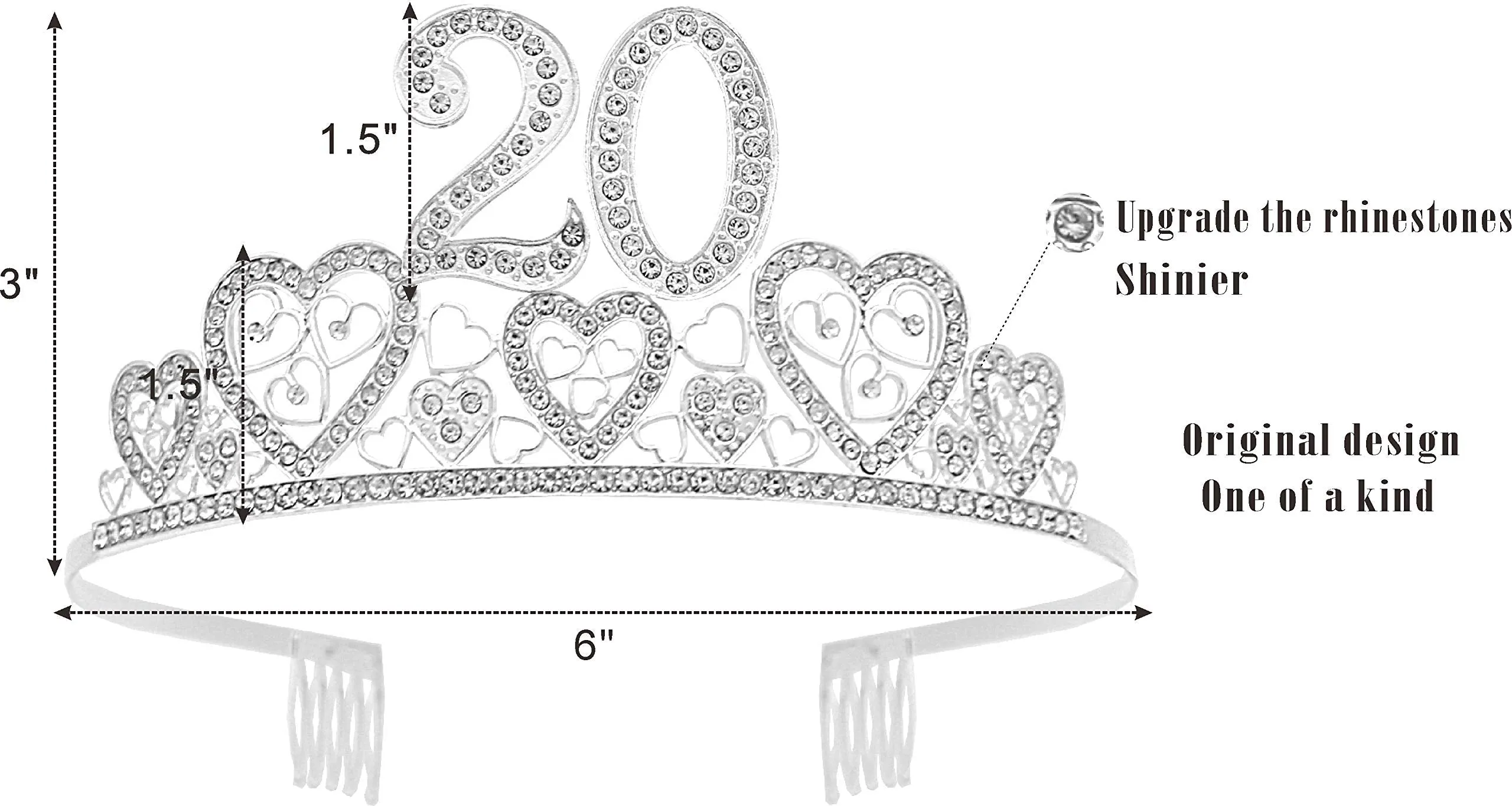 20th Birthday Sash,20th Birthday Tiara, 20th Birthday Decorations for Her,20th Birthday