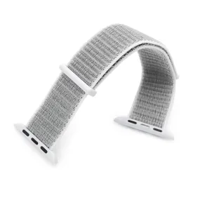 22mm Off White Hook & Loop Durable Nylon Watch Band compatible with Apple Watch 44mm / 45mm models