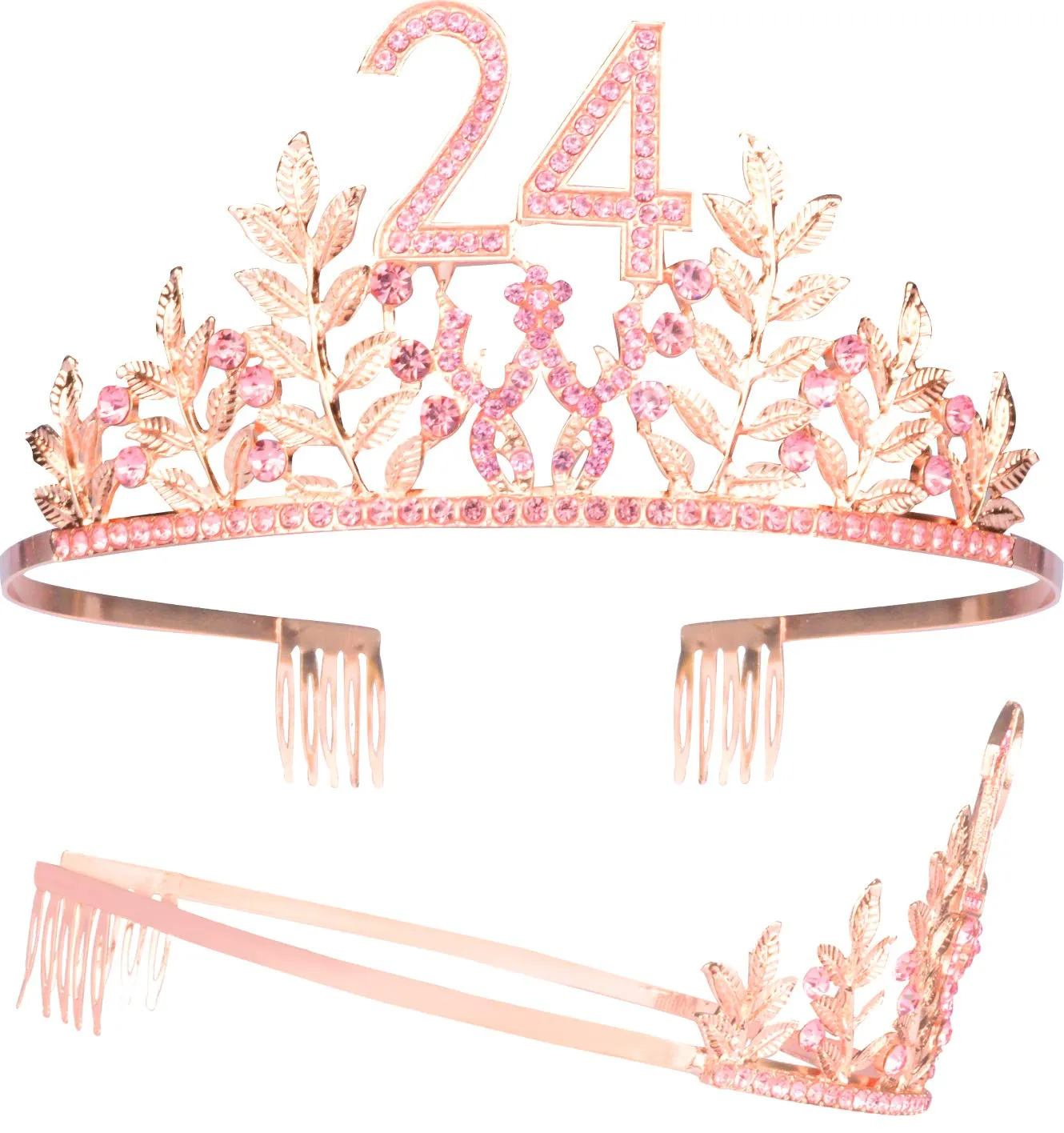 24th Birthday Gifts for Women, 24th Birthday Tiara and Sash, 24 Fabulous Sash and Crystal