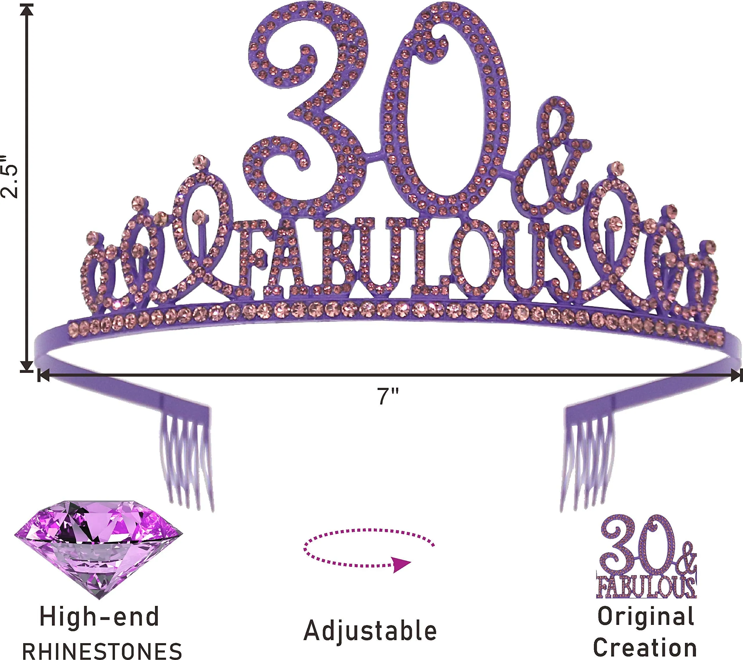 30th Birthday Gifts for Women,30th Birthday Tiara Purple,30 Birthday,30 Crown,30 Birthday