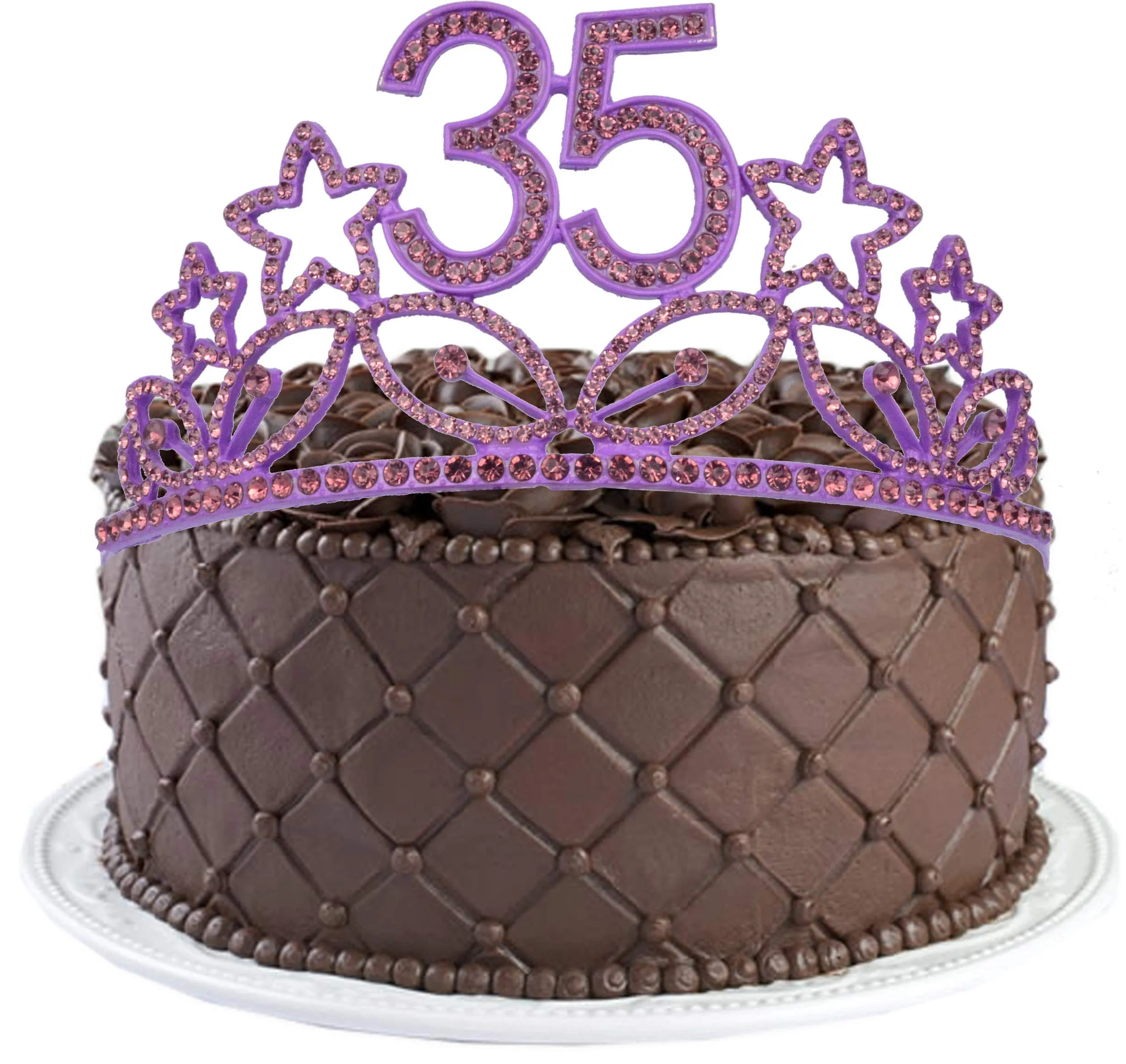 35th Birthday Gifts for Woman, 35th Birthday Tiara and Sash purple, HAPPY 35th Birthday