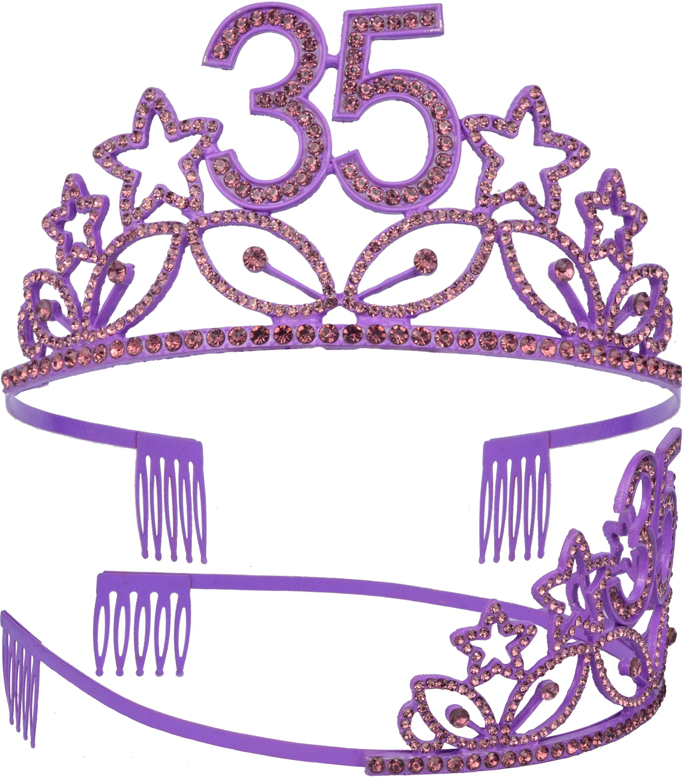 35th Birthday Gifts for Woman, 35th Birthday Tiara and Sash purple, HAPPY 35th Birthday