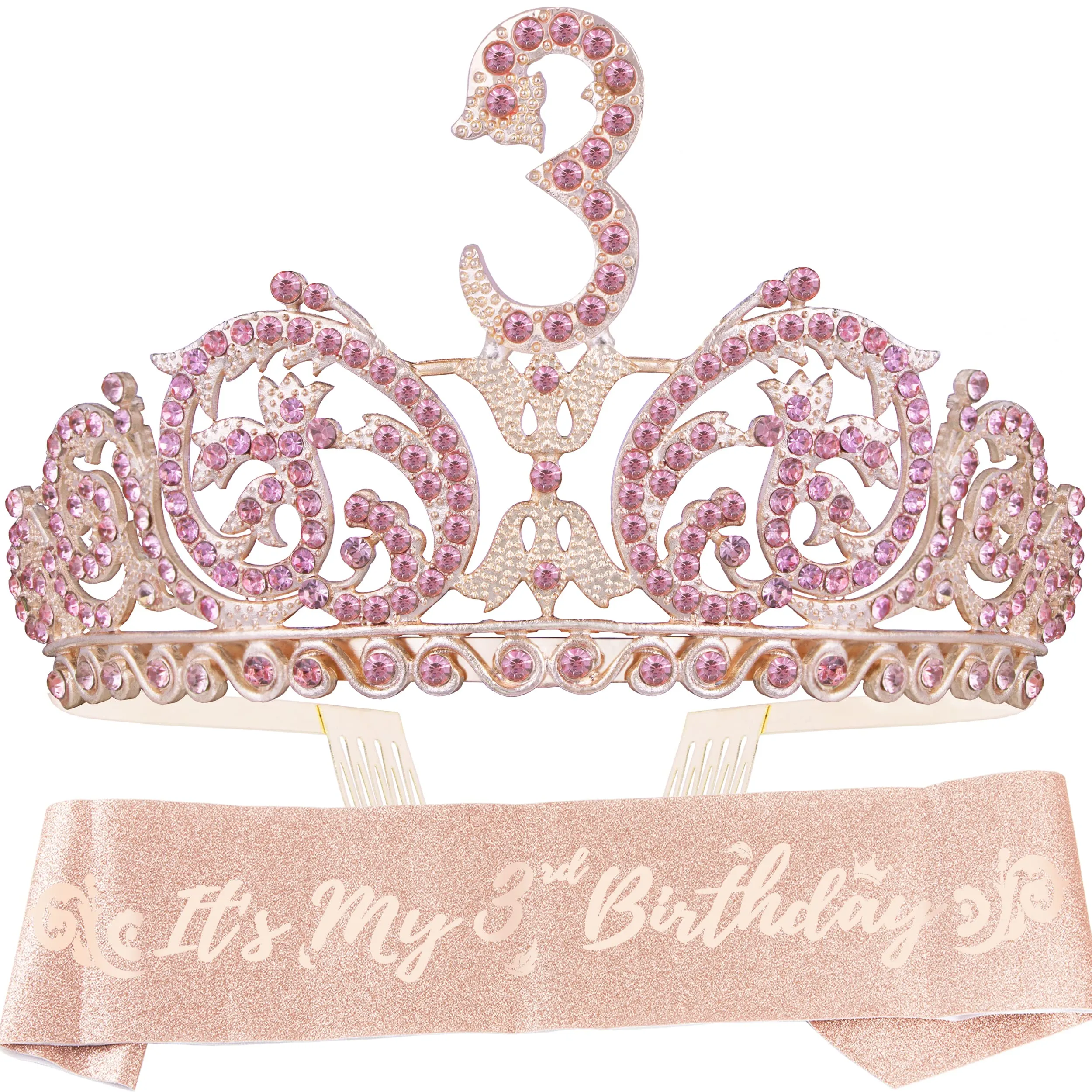 3rd Birthday, 3rd Birthday Decorations for Girls, 3rd Birthday Tiara and Sash, 3rd