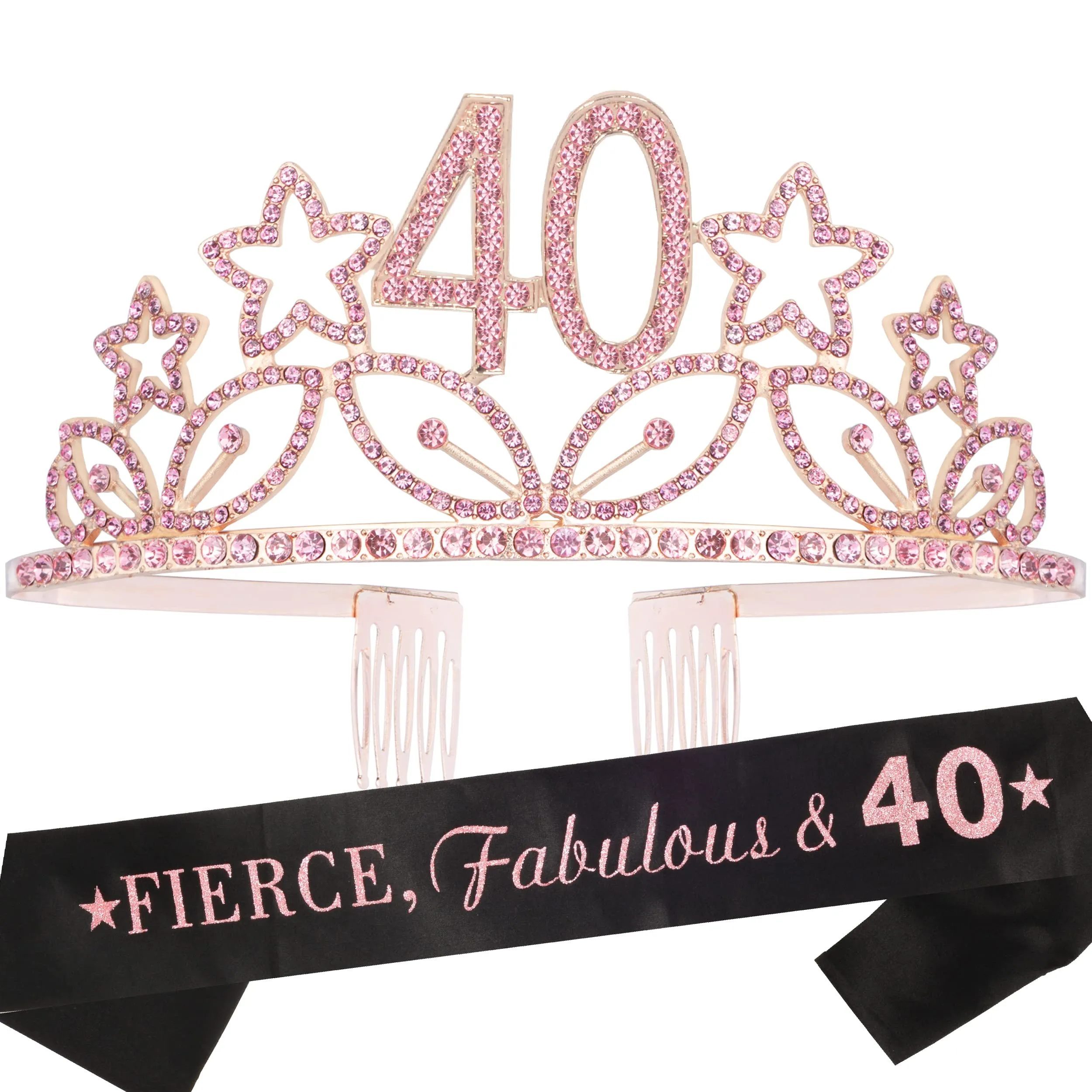 40Th Birthday Gifts For Women, 40Th Tiara And Sash Pink, Happy 40Th Birthday Party