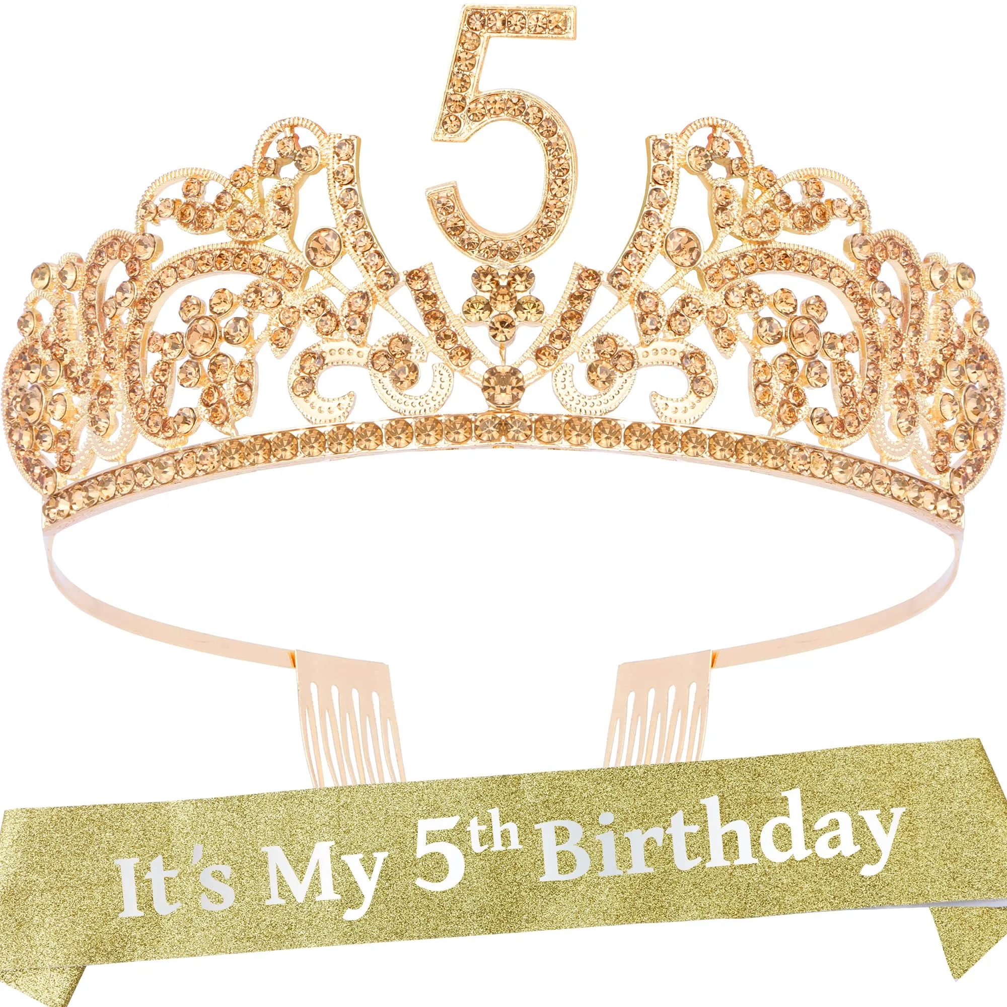 5th Birthday Gifts for Girl, 5th Birthday Tiara and Sash, 5th Birthday Decorations