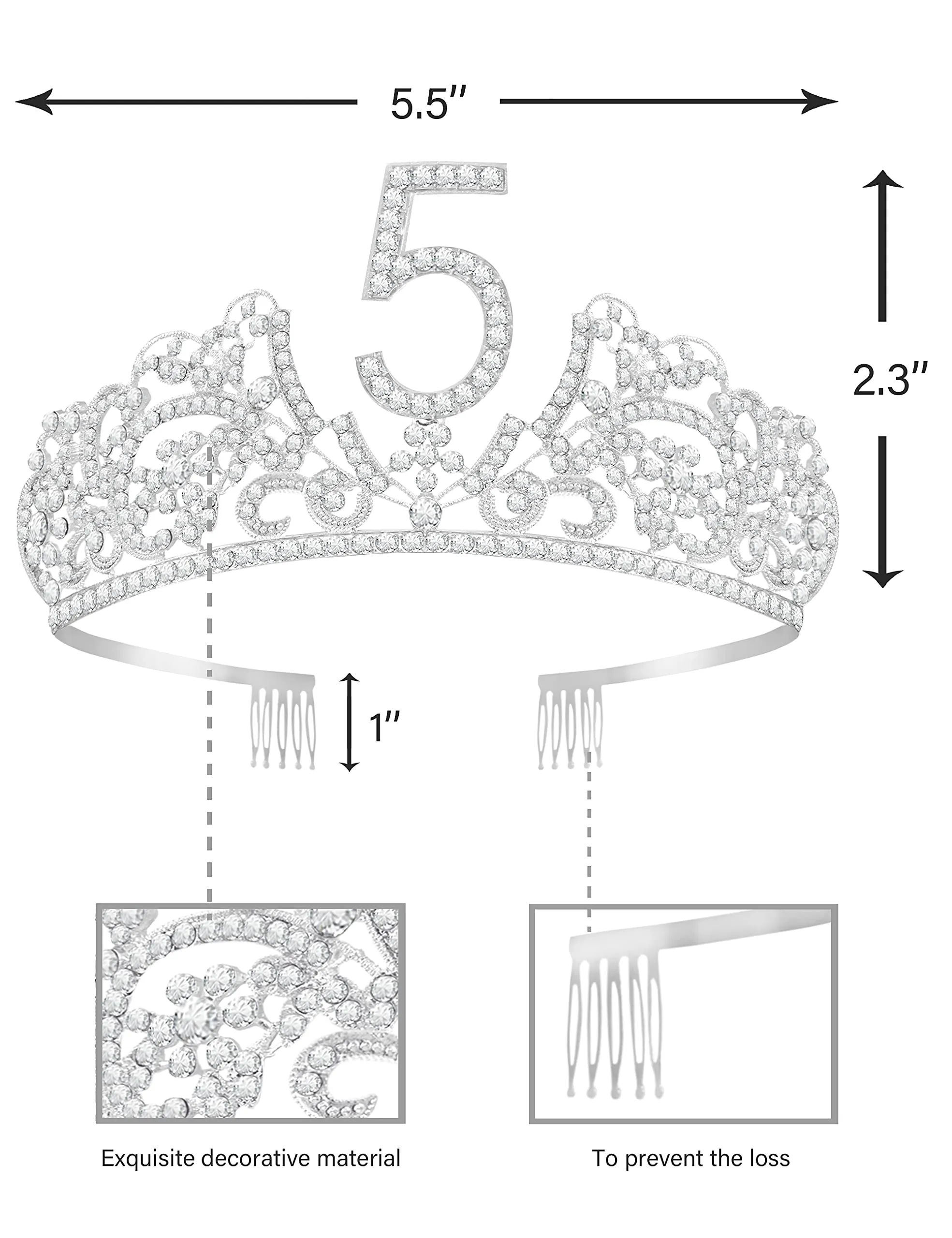 5th Birthday Gifts for Girl, 5th Birthday Tiara and Sash, 5th Birthday Decorations