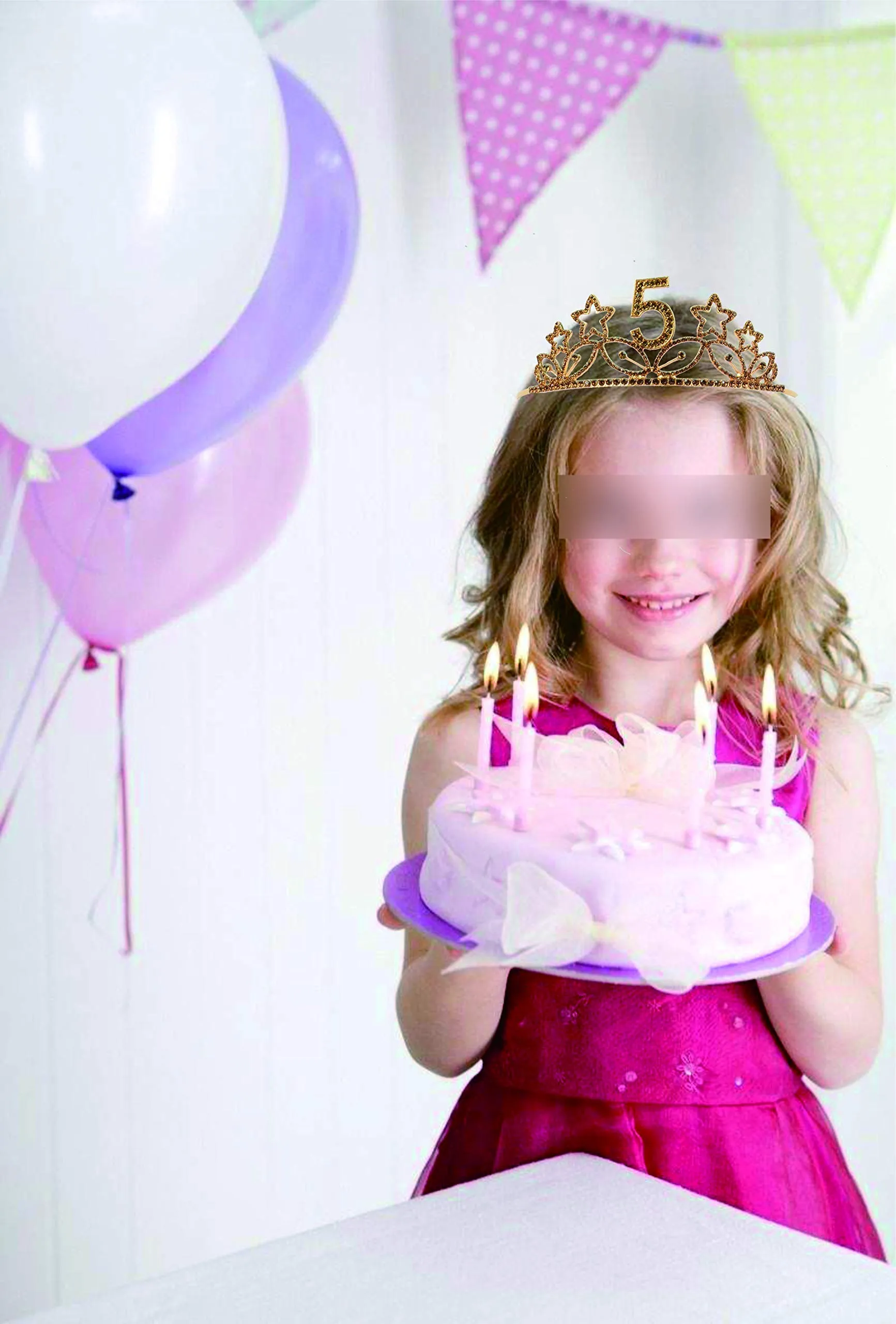 5th Birthday Gifts for Girl, 5th Birthday Tiara and Sash Gold, HAPPY 5th Birthday Party