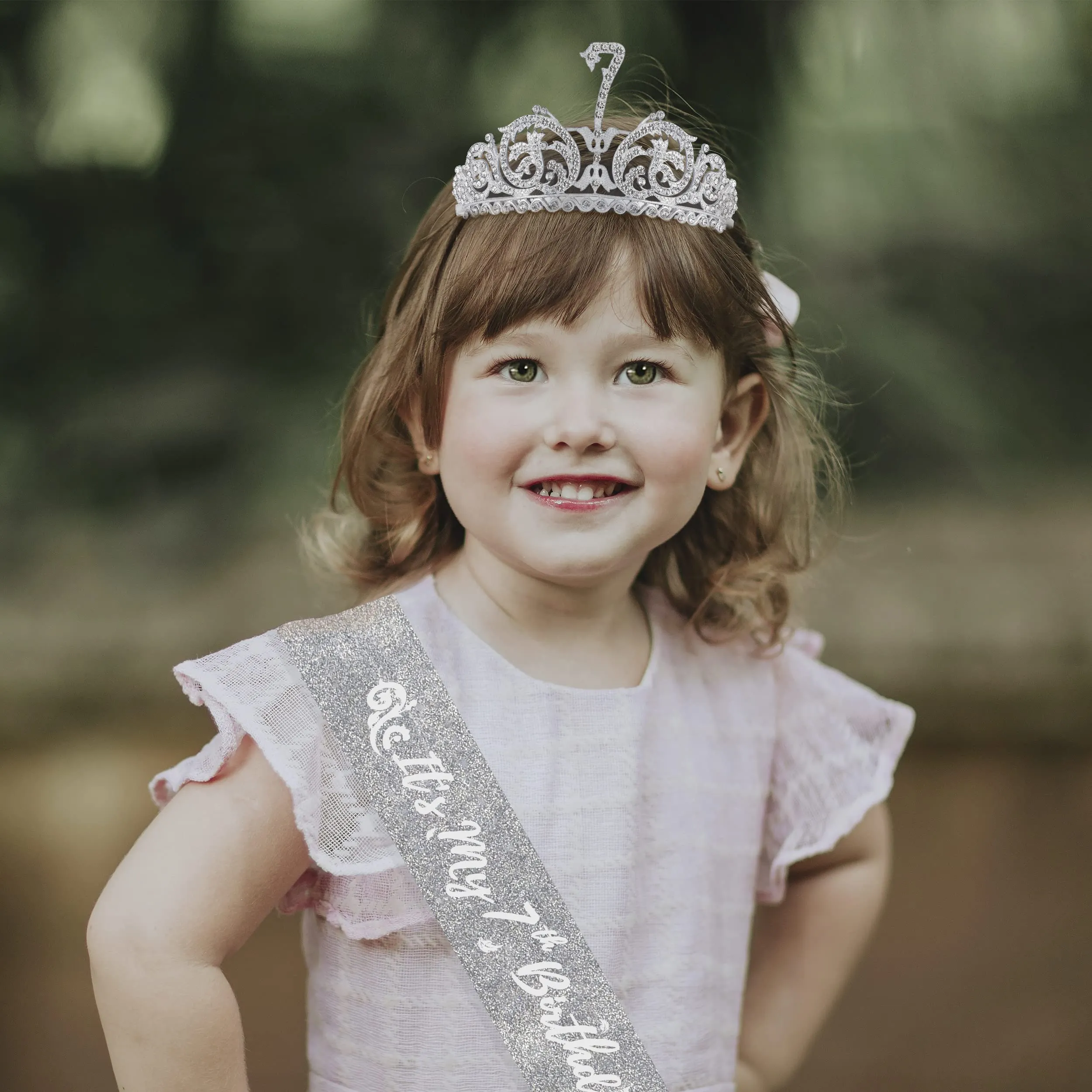 7th Birthday, 7th Birthday Decorations for Girls, 7th Birthday Tiara and Sash, 7th