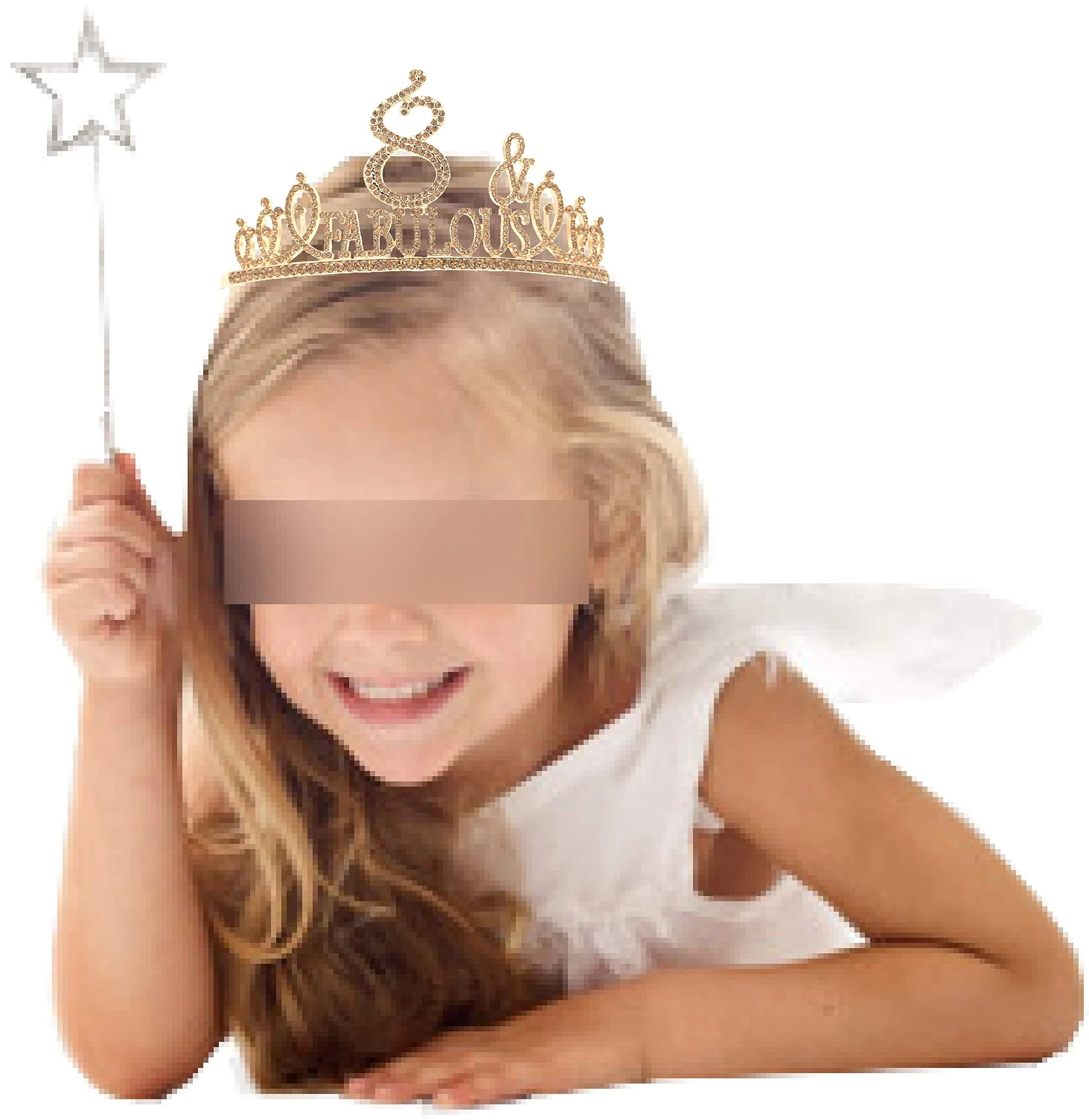 8th Birthday, 8th Birthday Gifts for Girls, 8th Birthday Tiara and Sash Gold, 8th Birthday