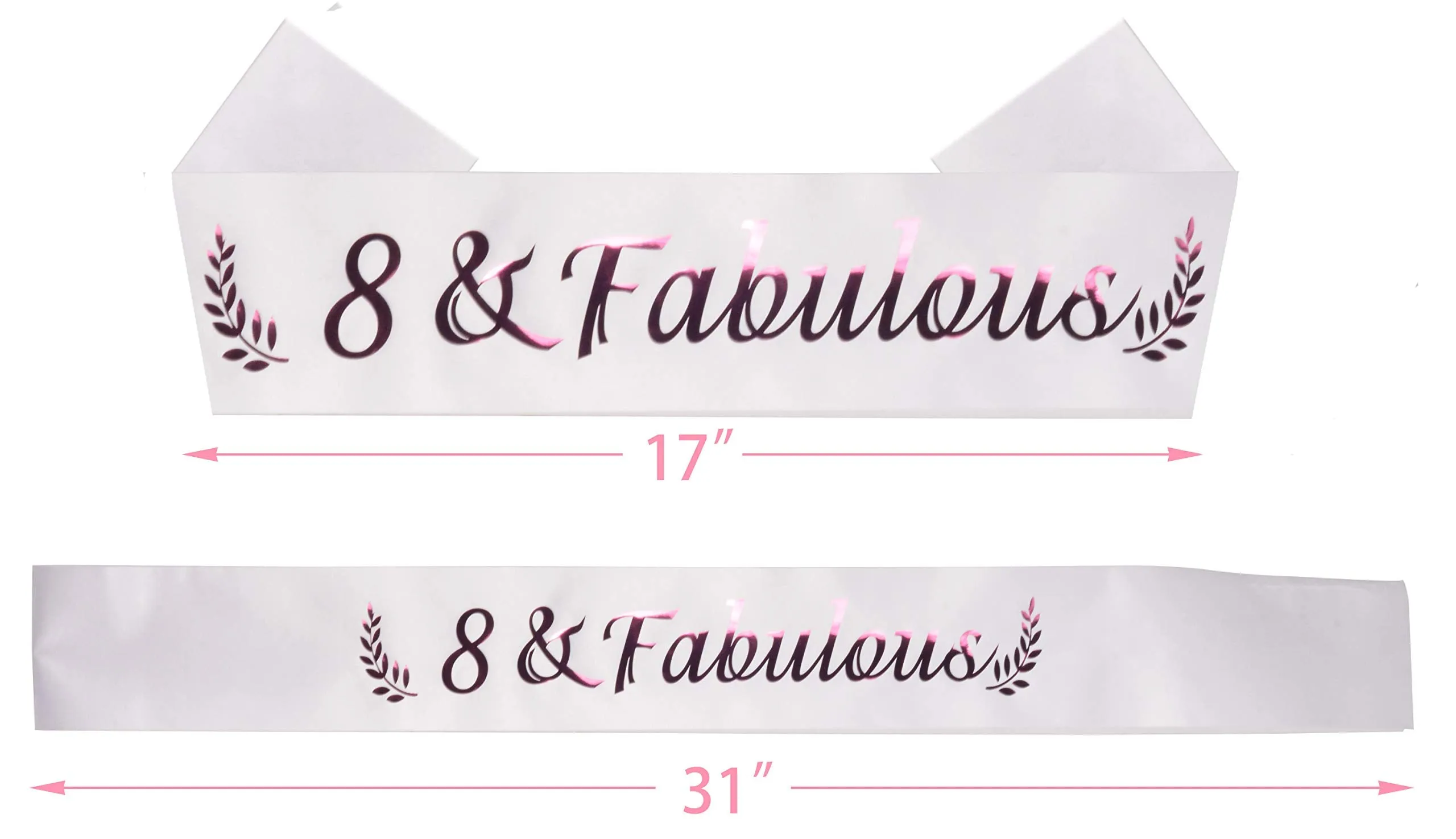 8th Birthday Gifts for Girls, 8th Birthday Tiara and Sash, 8 Fabulous Sash and Crystal