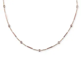 9 DIAMOND BAR CHAIN CHOKER NECKLACE