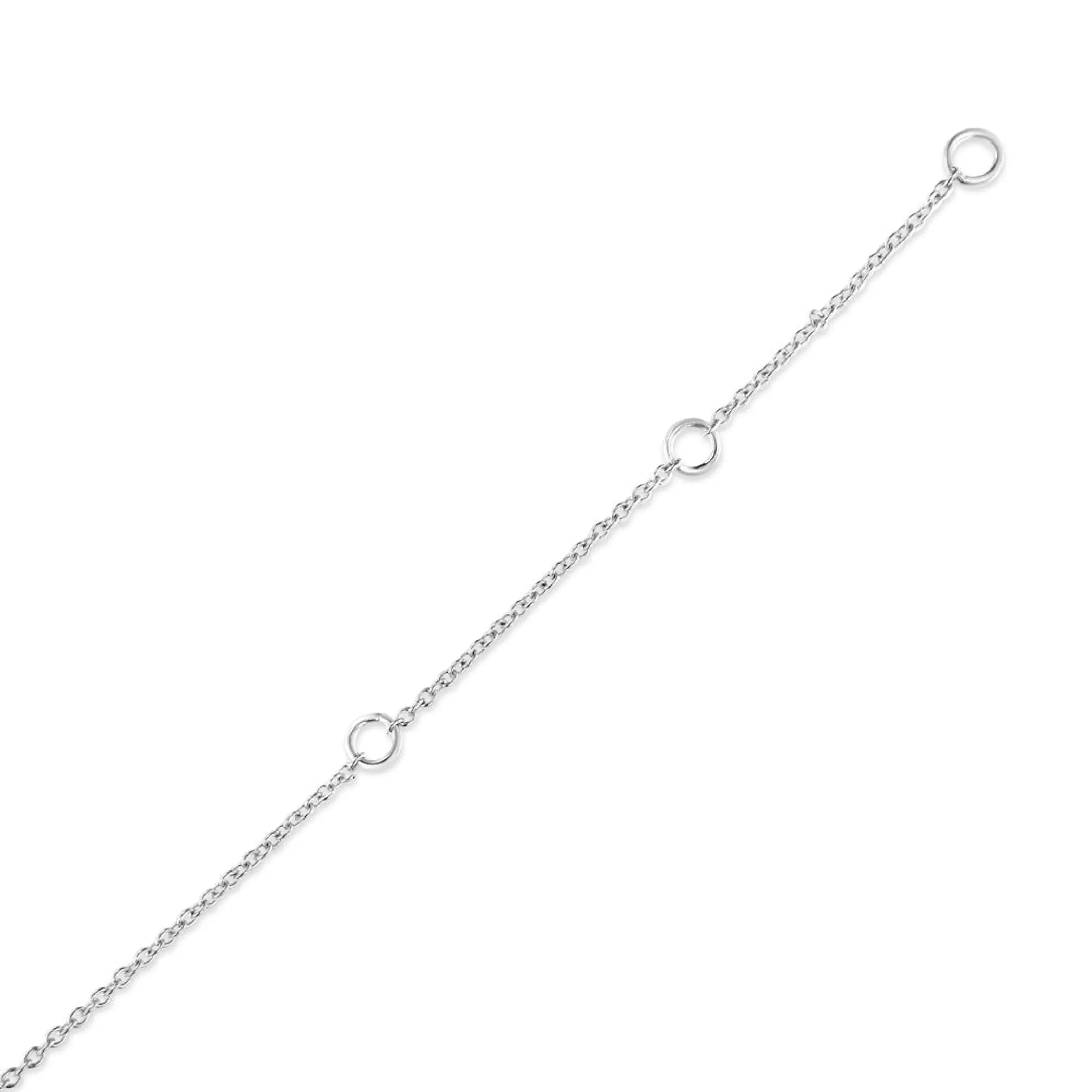 .925 Sterling Silver 1/10 Cttw Bezel Set Diamond Solitaire Strand Bracelet (H-I Color, I1-I2 Clarity) - Fits wrists up to 7" Inches