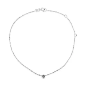 .925 Sterling Silver 1/10 Cttw Bezel Set Diamond Solitaire Strand Bracelet (H-I Color, I1-I2 Clarity) - Fits wrists up to 7" Inches