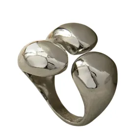 Abstract Silver Classic Ring