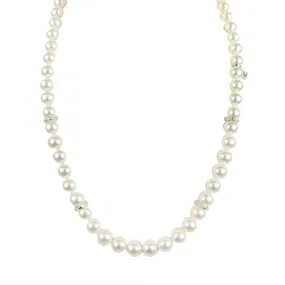 Akoya Cultured Pearl Strand with Diamond Rondelles