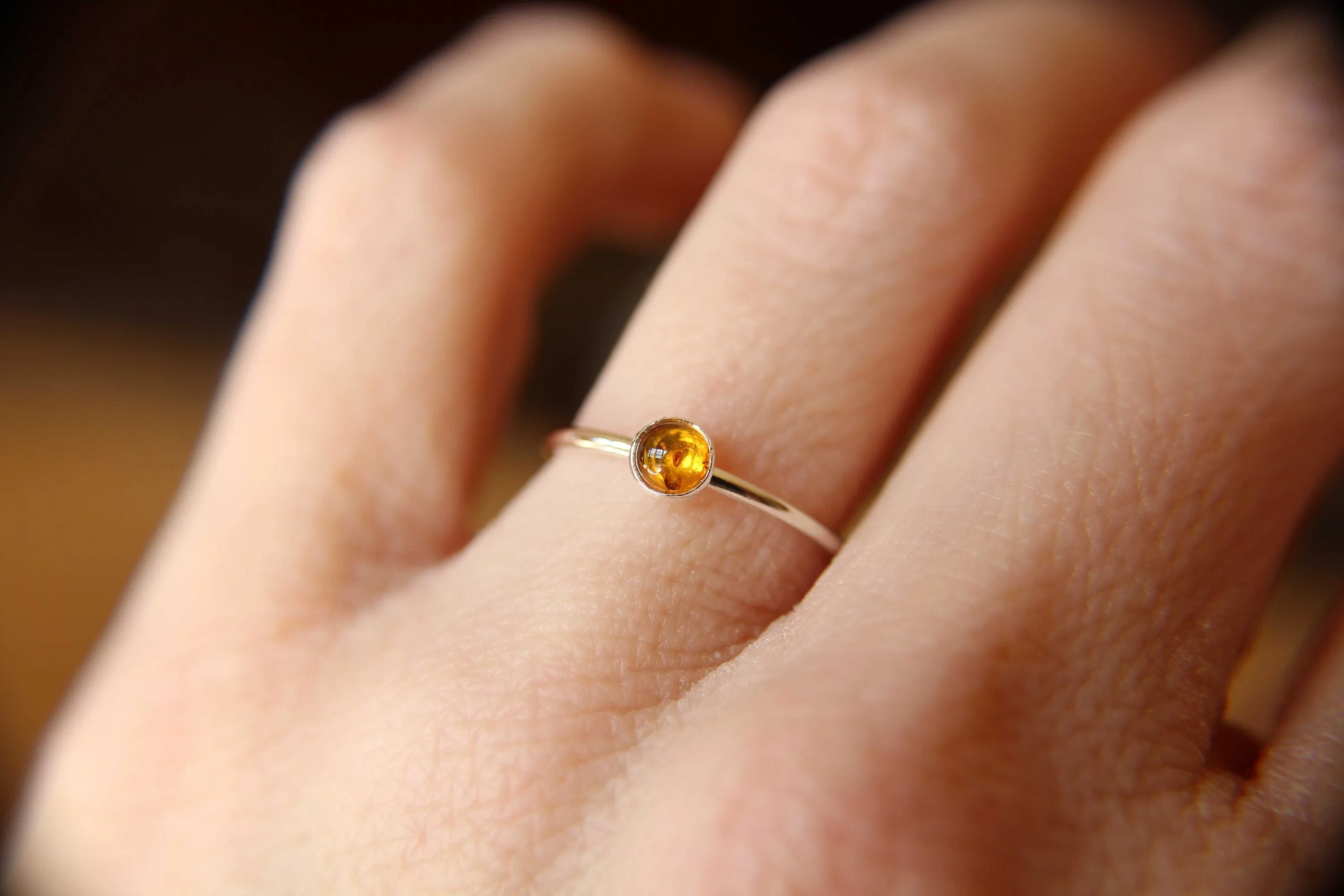 Amber Stacking Ring, Amber Ring, Natural Amber Ring, Baltic Amber, Amber Jewelry, Natural Gemstone Ring, Baltic Amber Ring, Amber, Gift