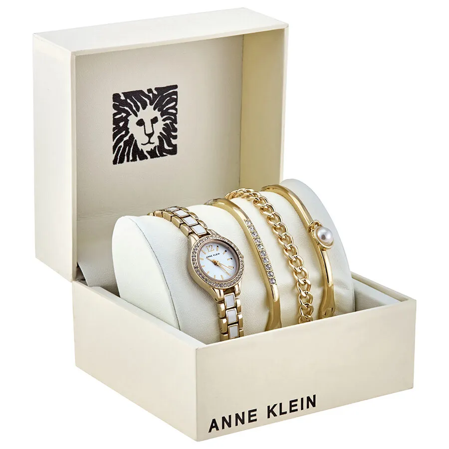 Anne Klein White Dial Ladies Watch and Bracelet Set ANK/3396WTST