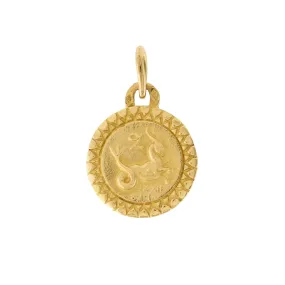 Antique 14k Gold x Capricorn Coin Pendant