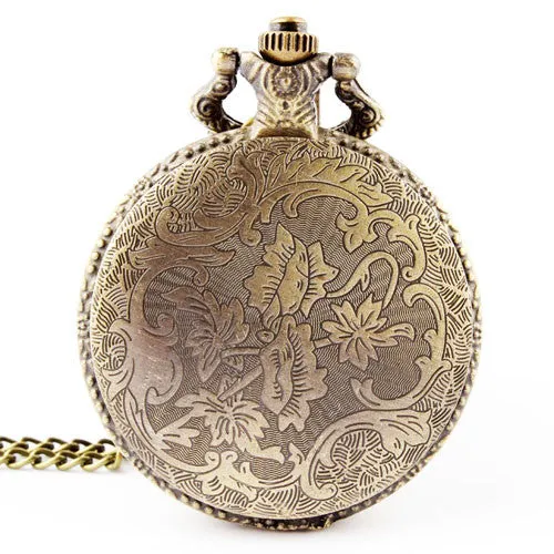 Antique Bronze Orologio Taschino Horse Hollow Pocket Watch