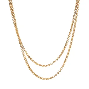 Antique French 18K Yellow Gold Watch Chain Necklace