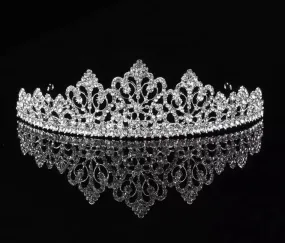 Antique Inspired Silver Crystal Tiara