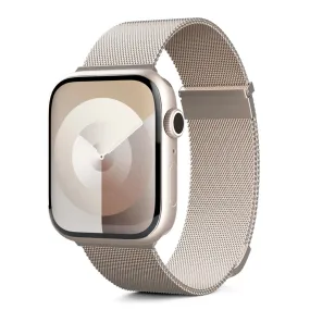 Apple Watch (38/40/SE/41/42mm) Epico Milanese  (Plus) Rustfri Stål Rem - Starlight